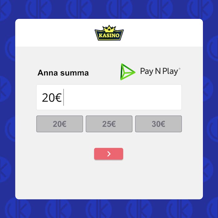 Syötä haluamasi talletussumma