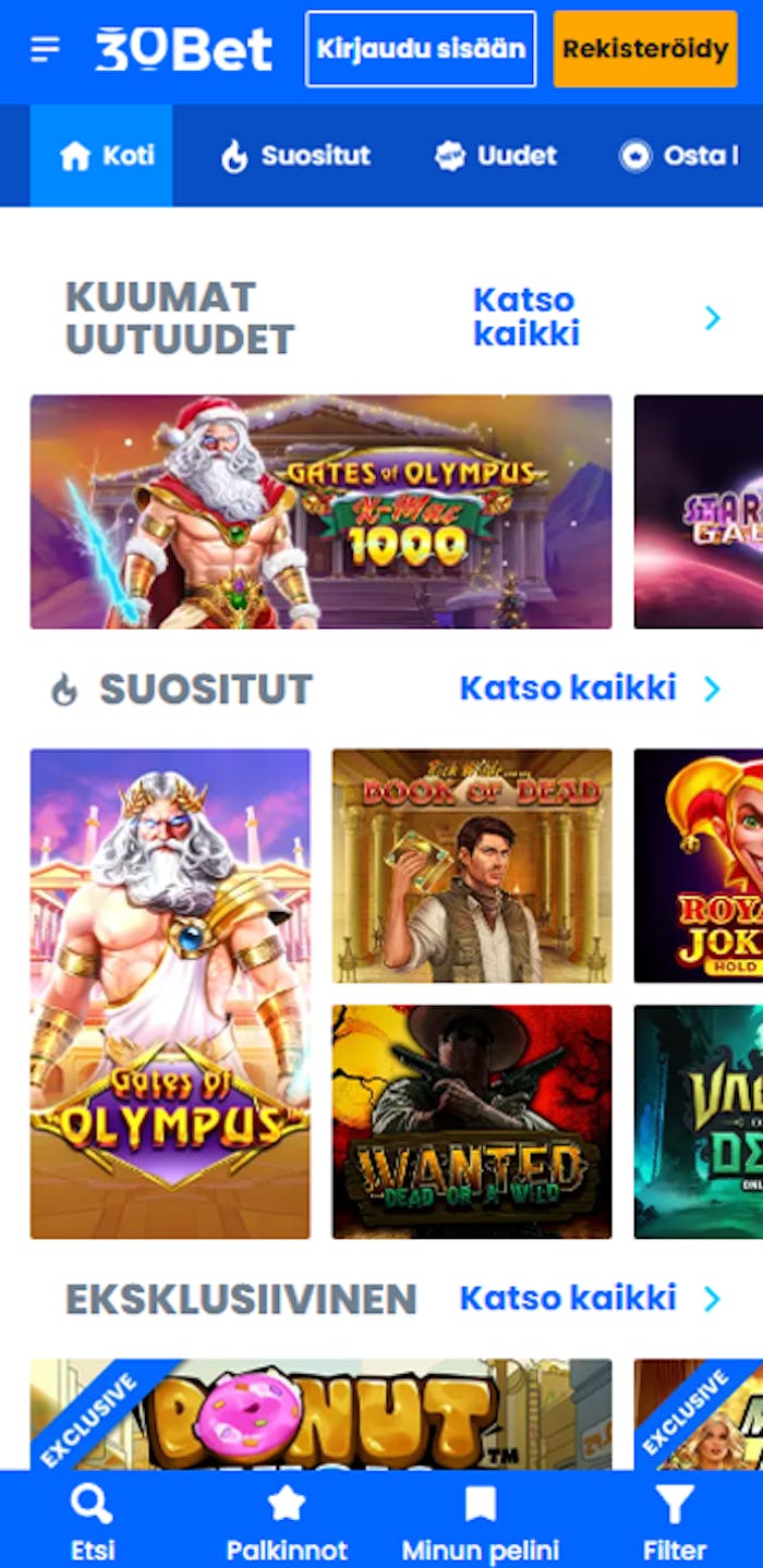 30betin pelivalikoima