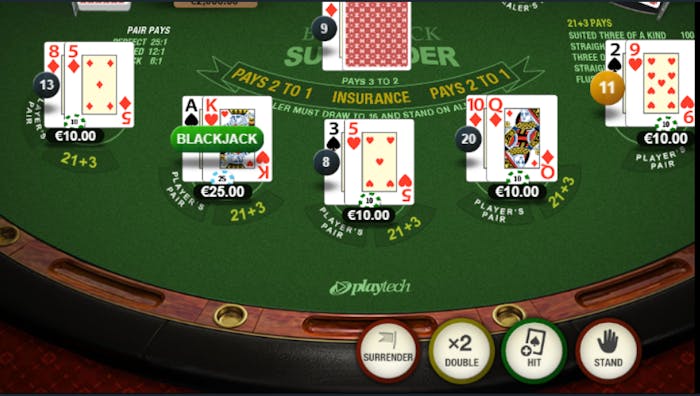 Surrender blackjack