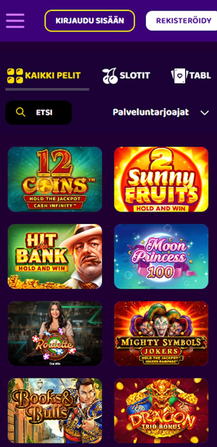 BonusBet Casinon pelivalikoimaa