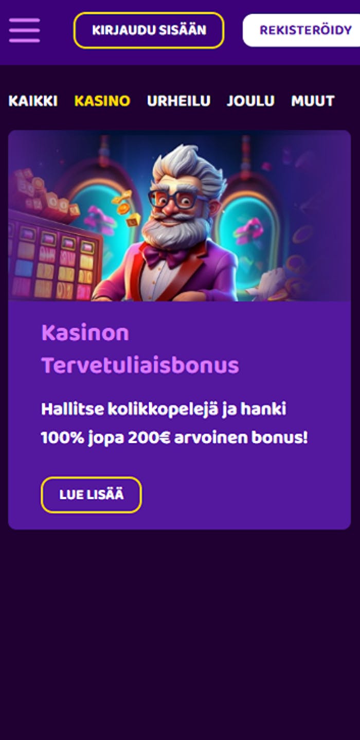 BonusBet kasinon tervetuliaisbonus