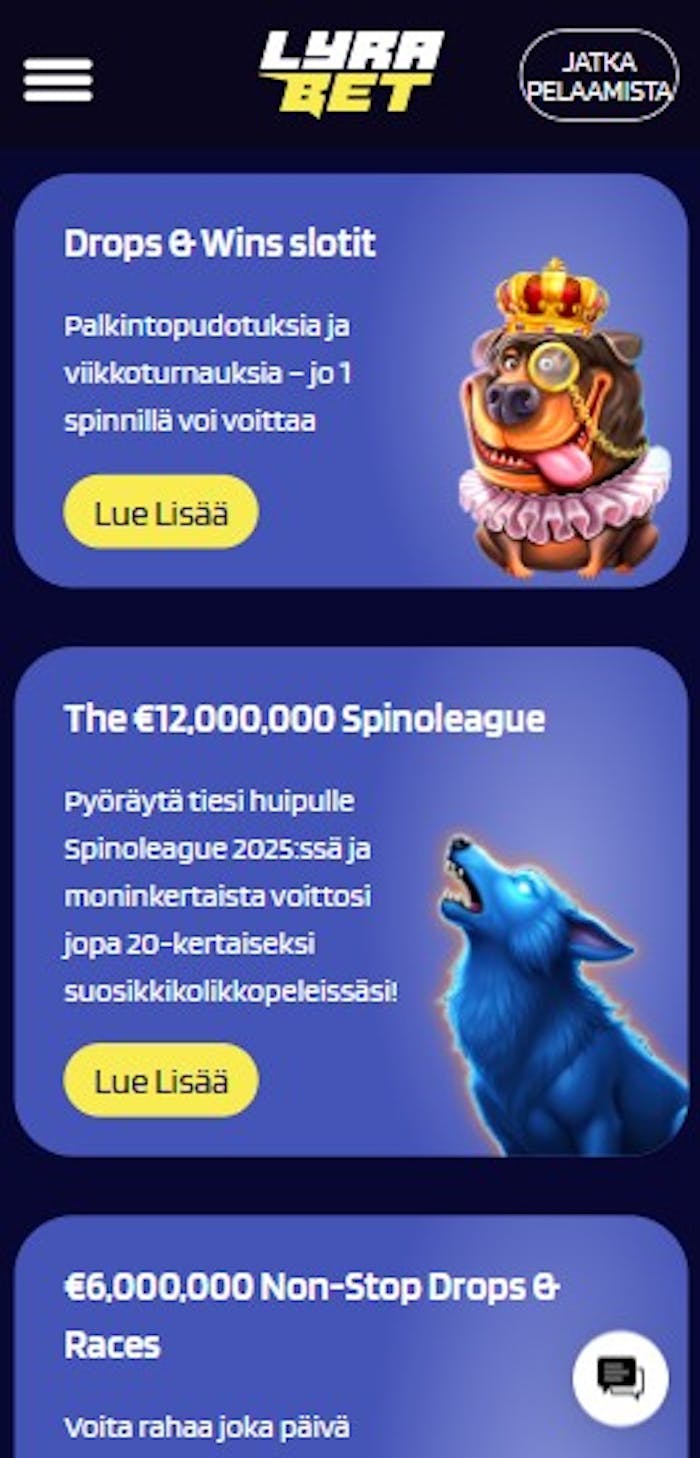 Lyrabet Casinon kampanjatarjouksia.