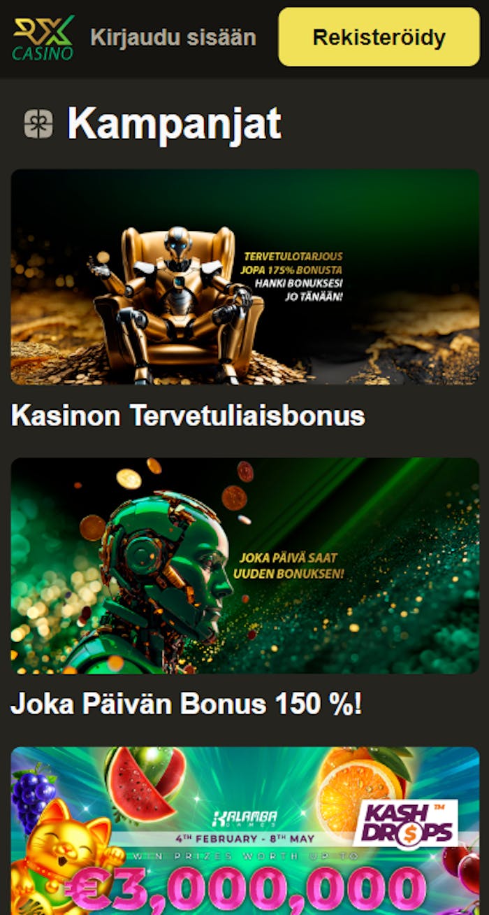 RX Casinon kampanjatarjouksia.