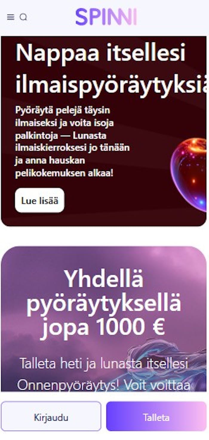 Spinni kasinon kampanjoita.
