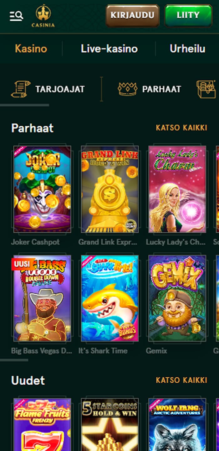 Casinia nettikasinolla on laaja valikoima kolikkopelejä.
