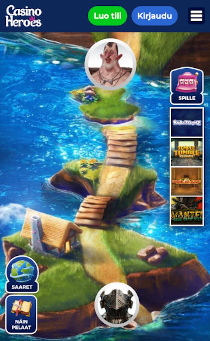 Seikkailukartta Casino Heroes -sivustossa