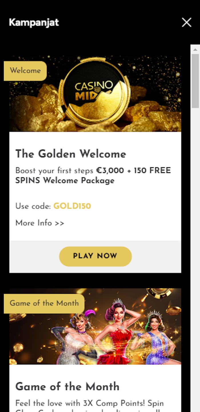 Casino Midas nettikasinon tervetuliaisbonus