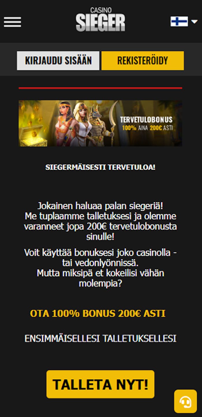 Casino Siegerin tervetuliaisbonus