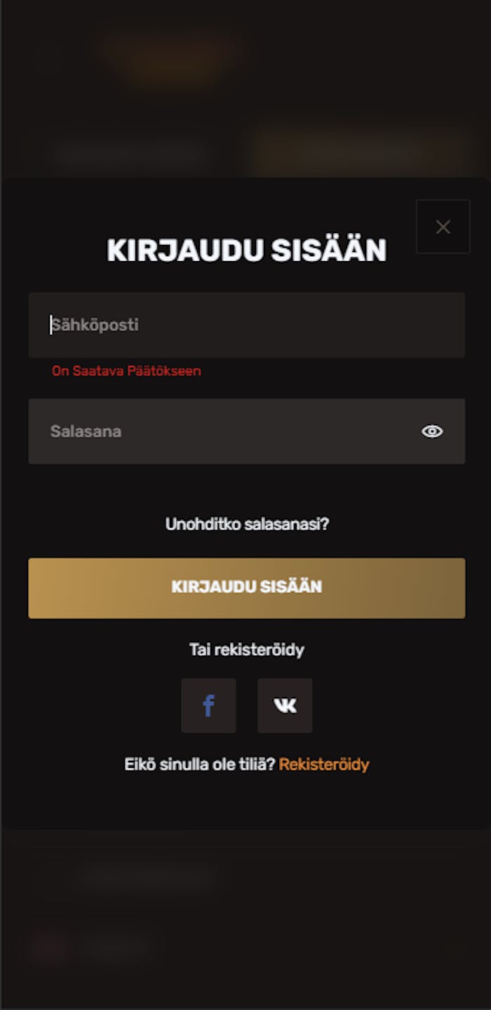 Rekisteröityminen Cleopatra kasinolle