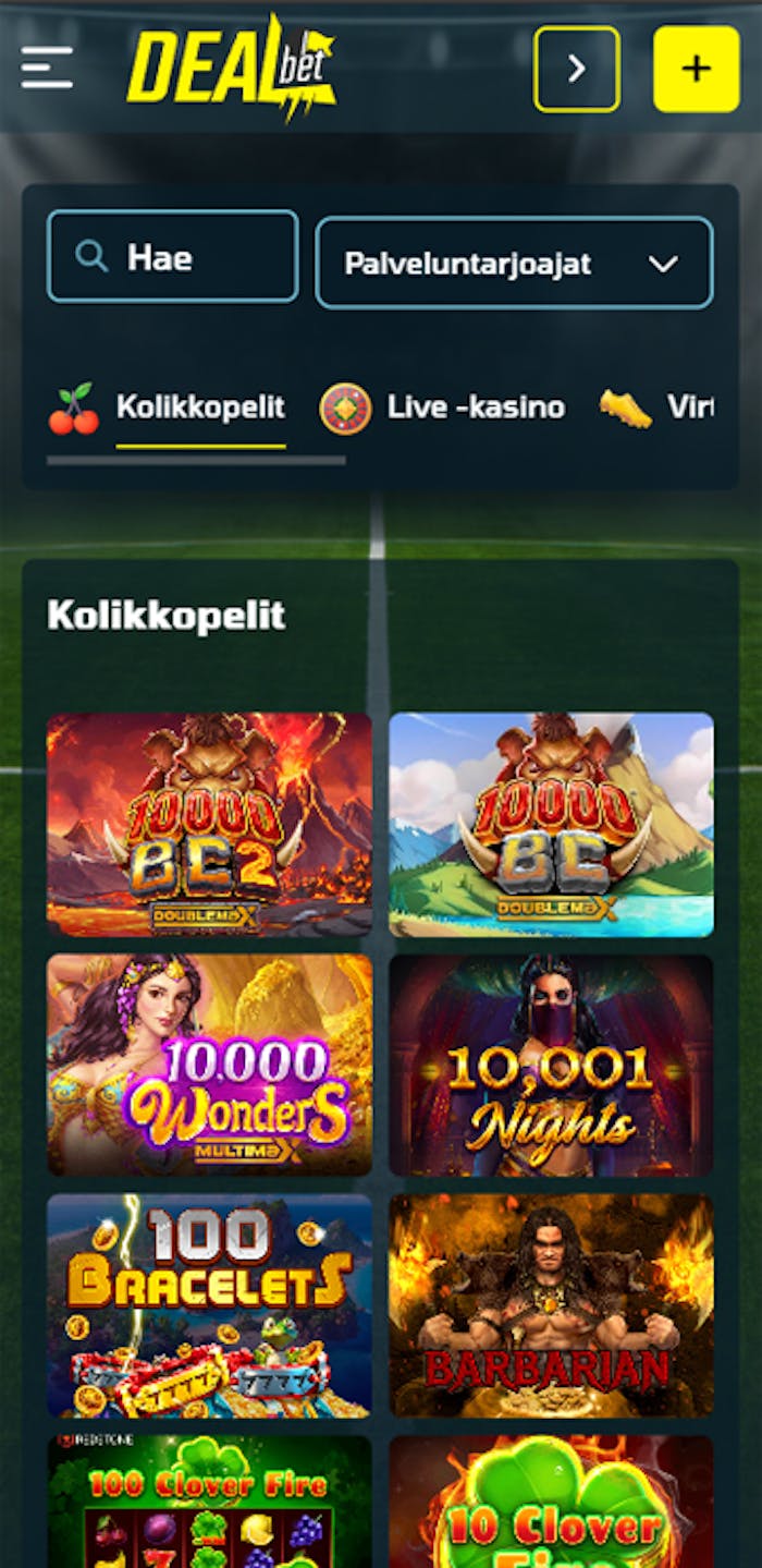 Dealbet pelivalikoima
