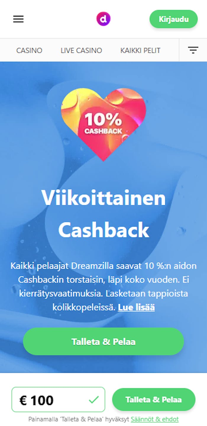 Dreamz tervetuliaisbonus