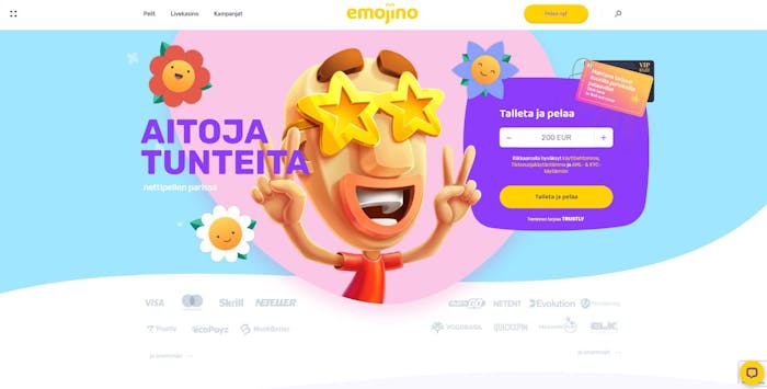 Emojino Casinon kotisivut