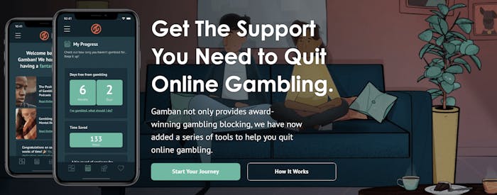 Webbplatsen för spelblockeringstjänsten Gamban.