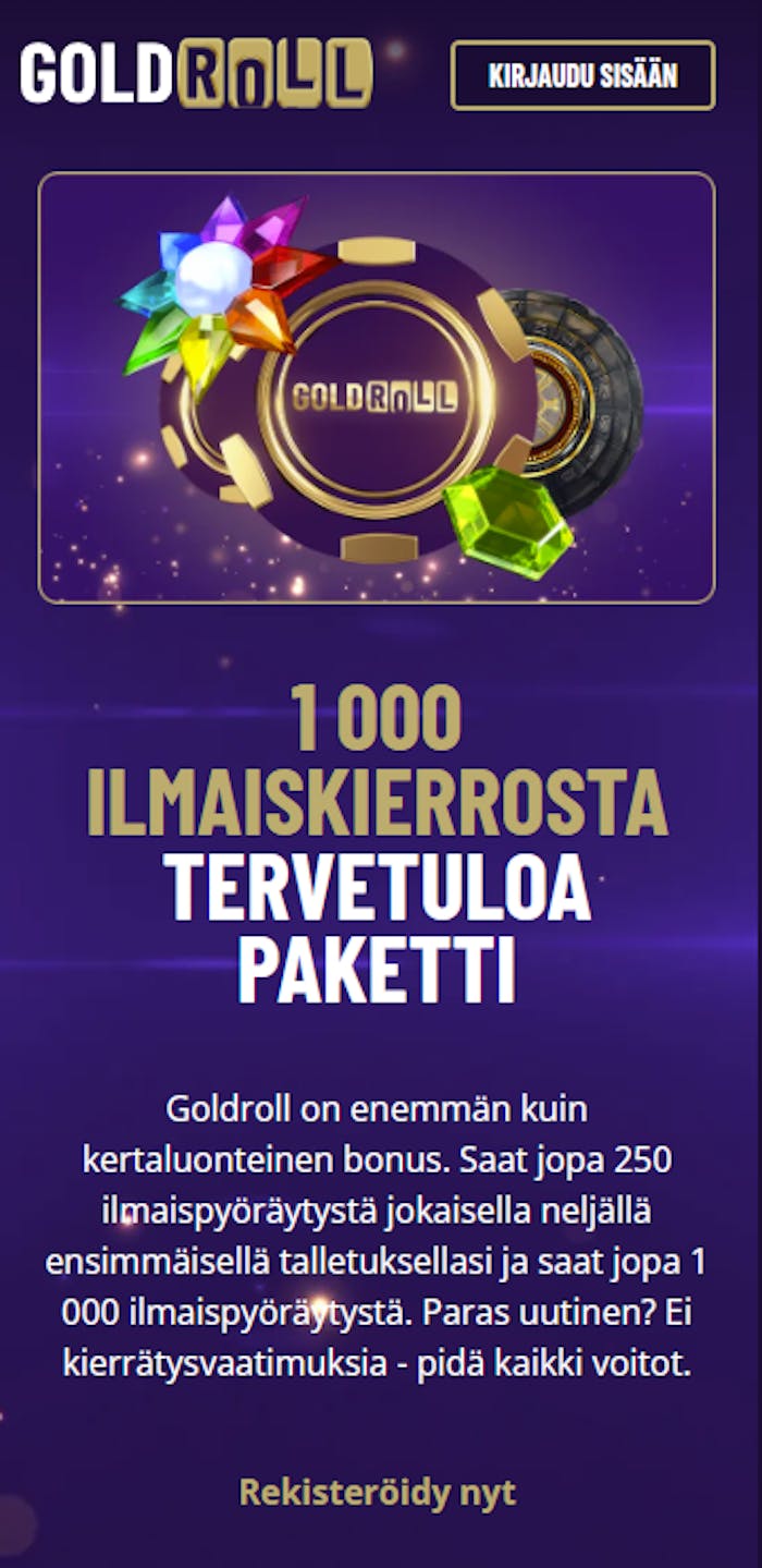 GoldRollin tervetulotarjous