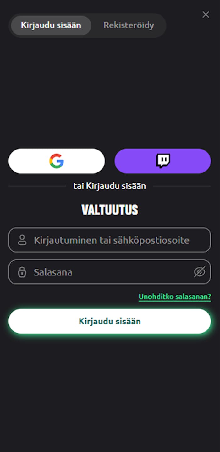 Pelitilin avaaminen Hexabet nettikasinolle