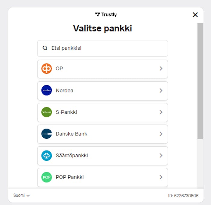 SpinCasinolla pelaaminen aloitetaan valitsemalla oma pankki ja tallettamalla nettipankin kautta.
