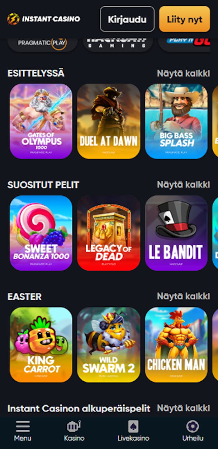 instant casino peleja