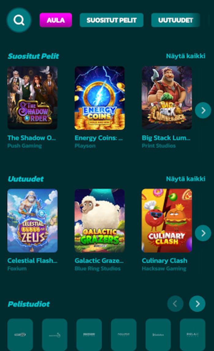 Näkymä Kaahaus Casinon peliaulasta