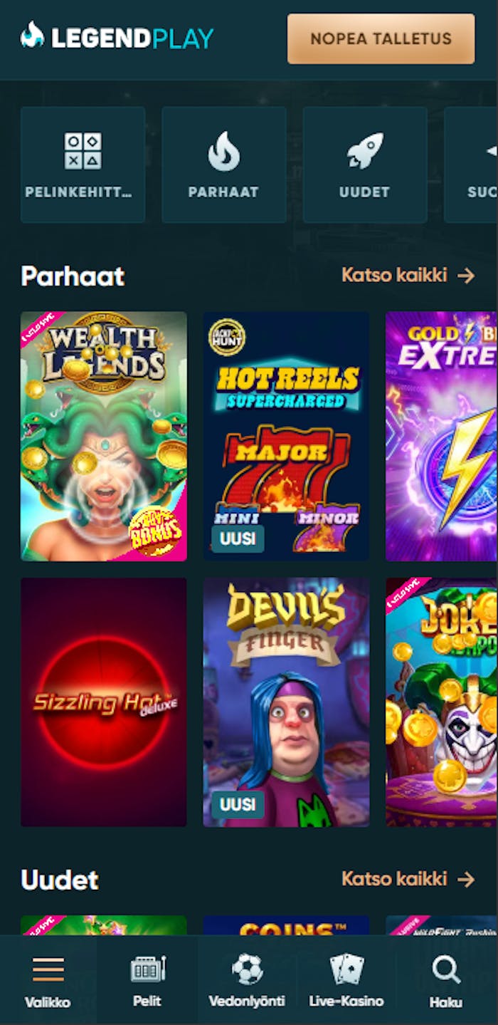 legendplay kasinopelejä