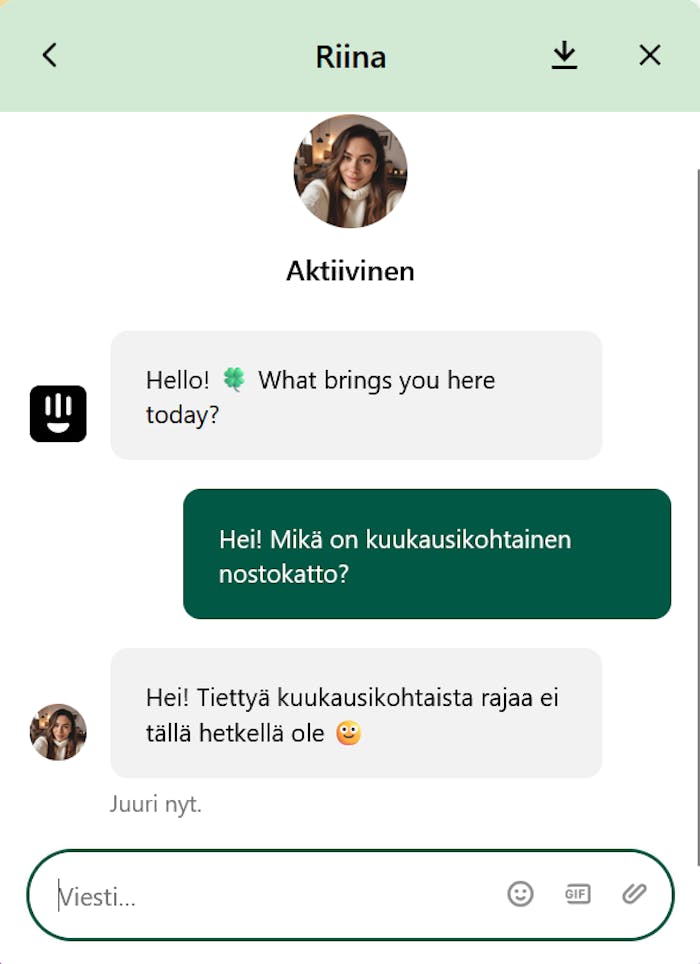 Lucky Nordic Casinon asiakaspalvelu palvelee suomeksi.