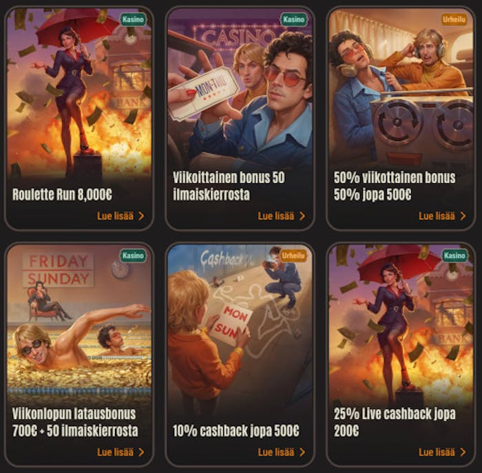 Neon54 Casino tarjoaa laajan valikoima bonustarjouksia