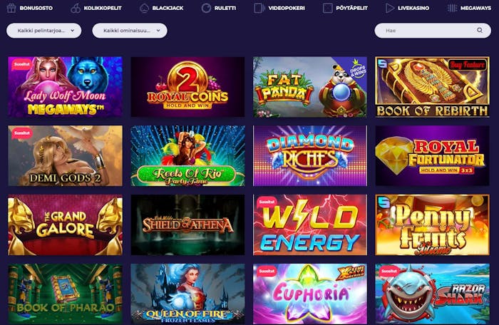 NightRush Casinon pelivalikoima