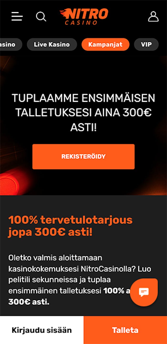 Nitro Casinon tervetuliaisbonus