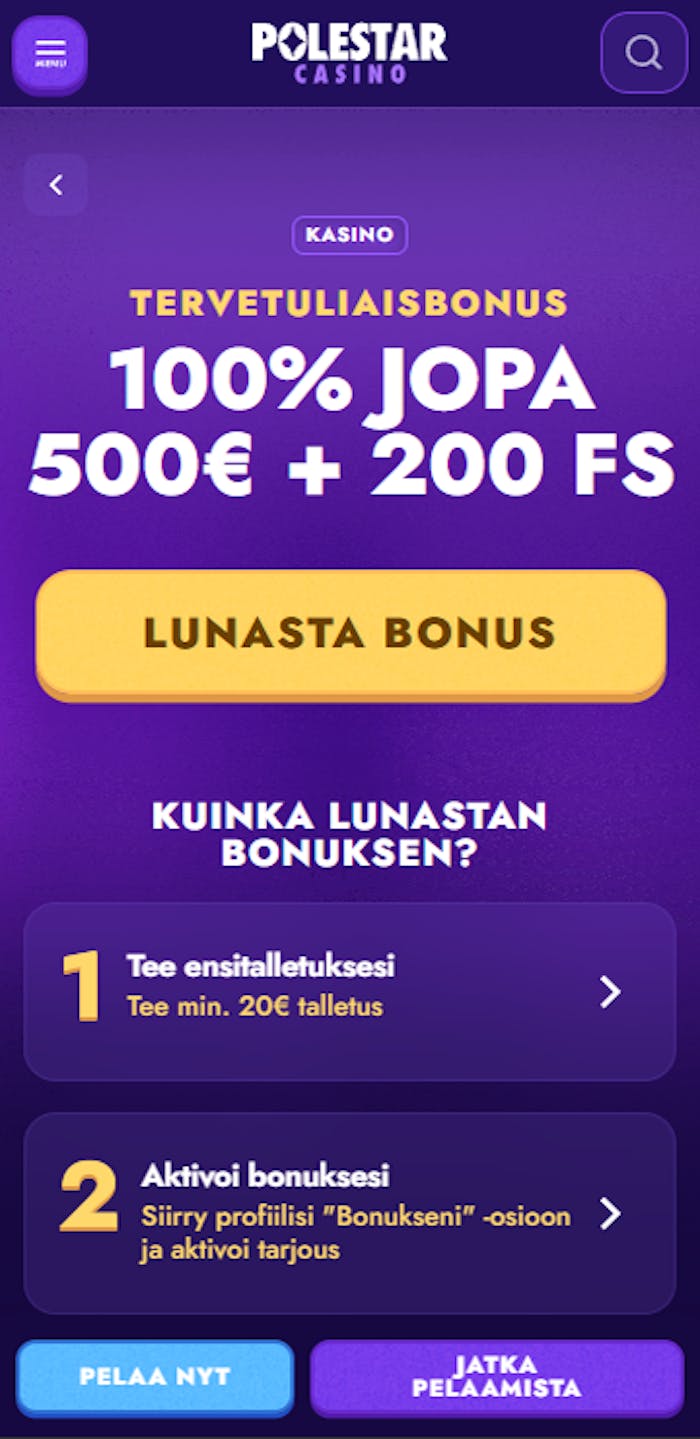 Polestar Casinon tervetuliaisbonus
