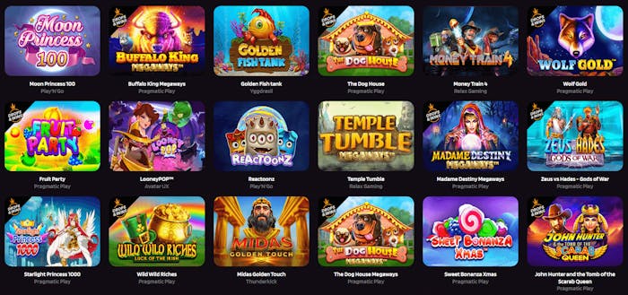 Spelkatalogen på Punterz Casino.