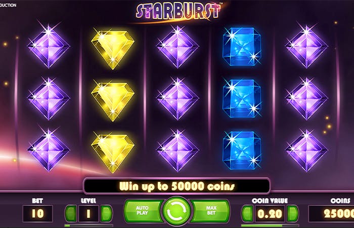 Nettikasinoiden Starburst peli.