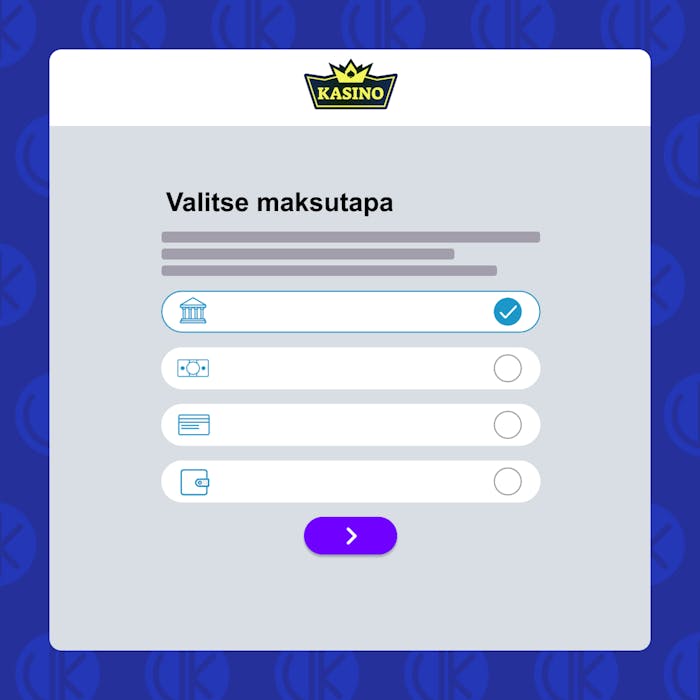 Valitse maksutapa ja talleta