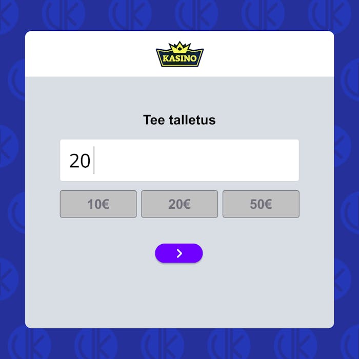 Tee talletus ja mainitse bonuskoodi