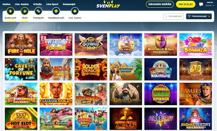 SvenPlay Casino pelit