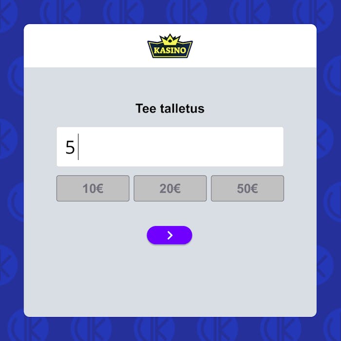 Tee 5 euron talletus