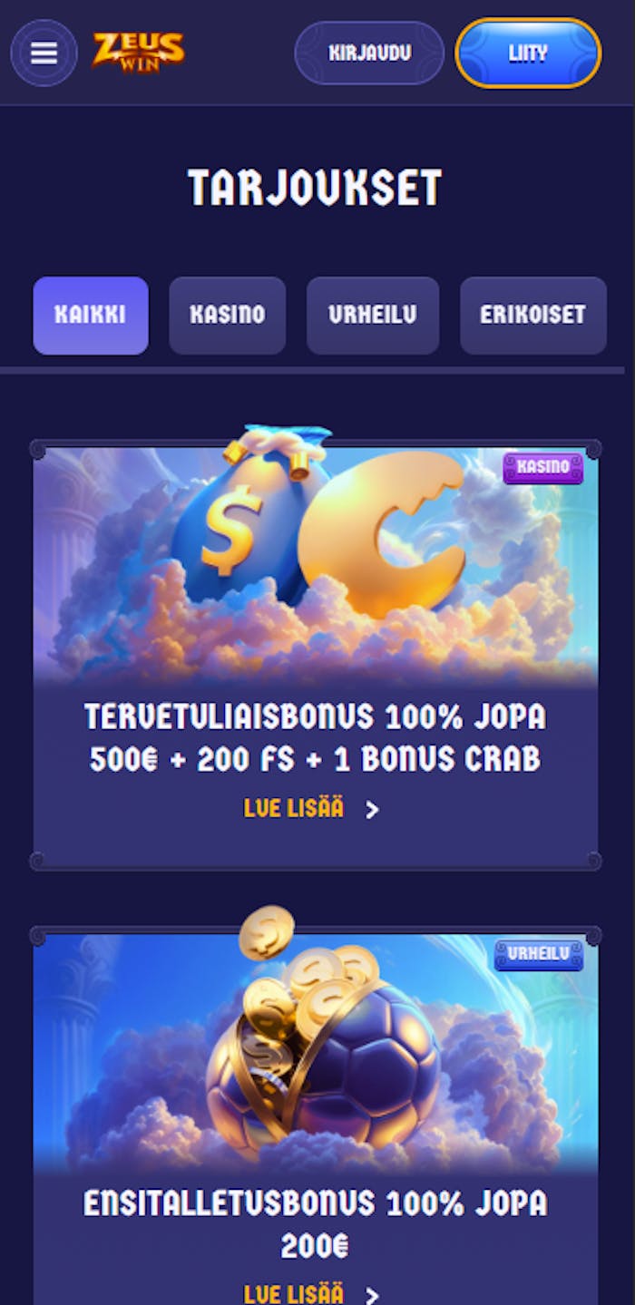 ZeusWin tervetuliaisbonus