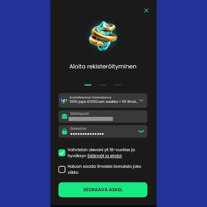 Luo itsellesi käyttäjätunnukset